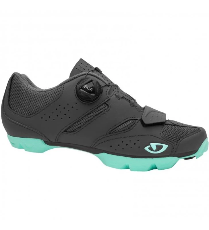 GIRO Sapatos MTB Cylinder II Mulher cinza / verde menta