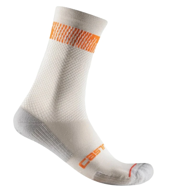 CASTELLI Meias Unlimited 18 branco / laranja