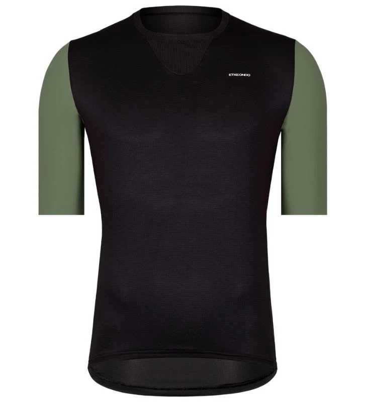 ETXEONDO Maillot Manga Corta Barden negro / verde kaqui