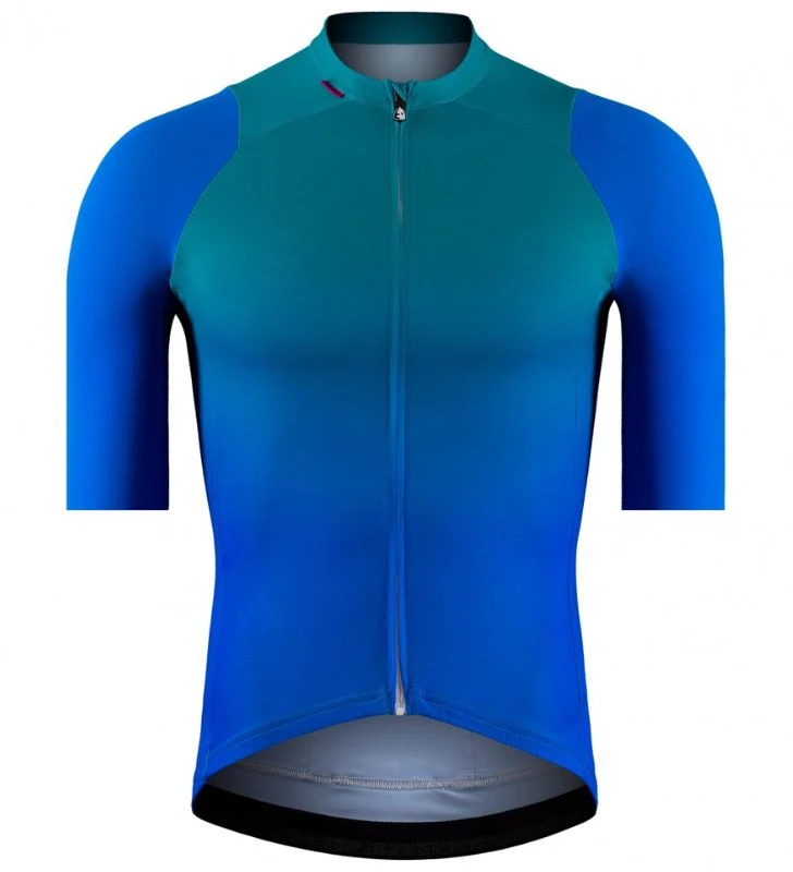 ETXEONDO Maillot Manga Corta Lauso azul aqua