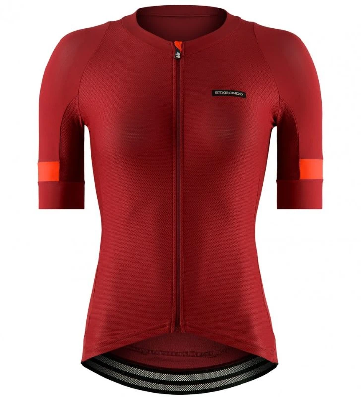 ETXEONDO Maillot Manga Corta Mujer Mendia rojo caldera / naranja