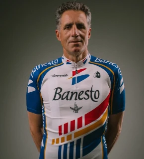 ETXEONDO Maillot Manga Corta Banesto azul / blanco