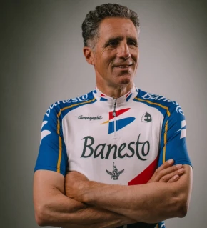 ETXEONDO Maillot Manga Corta Banesto azul / blanco