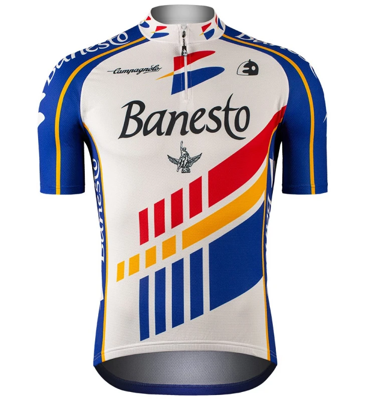 ETXEONDO Maillot Manga Corta Banesto azul / blanco