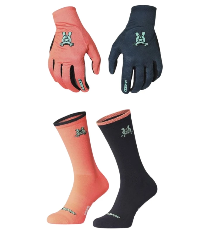 OOOFF Pack Guantes y Calcetines V2 coral / petrol