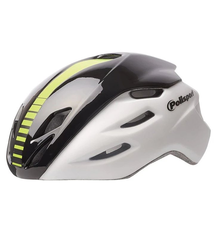 POLISPORT Casco Carretera Aero Road blanco / negro / amarillo