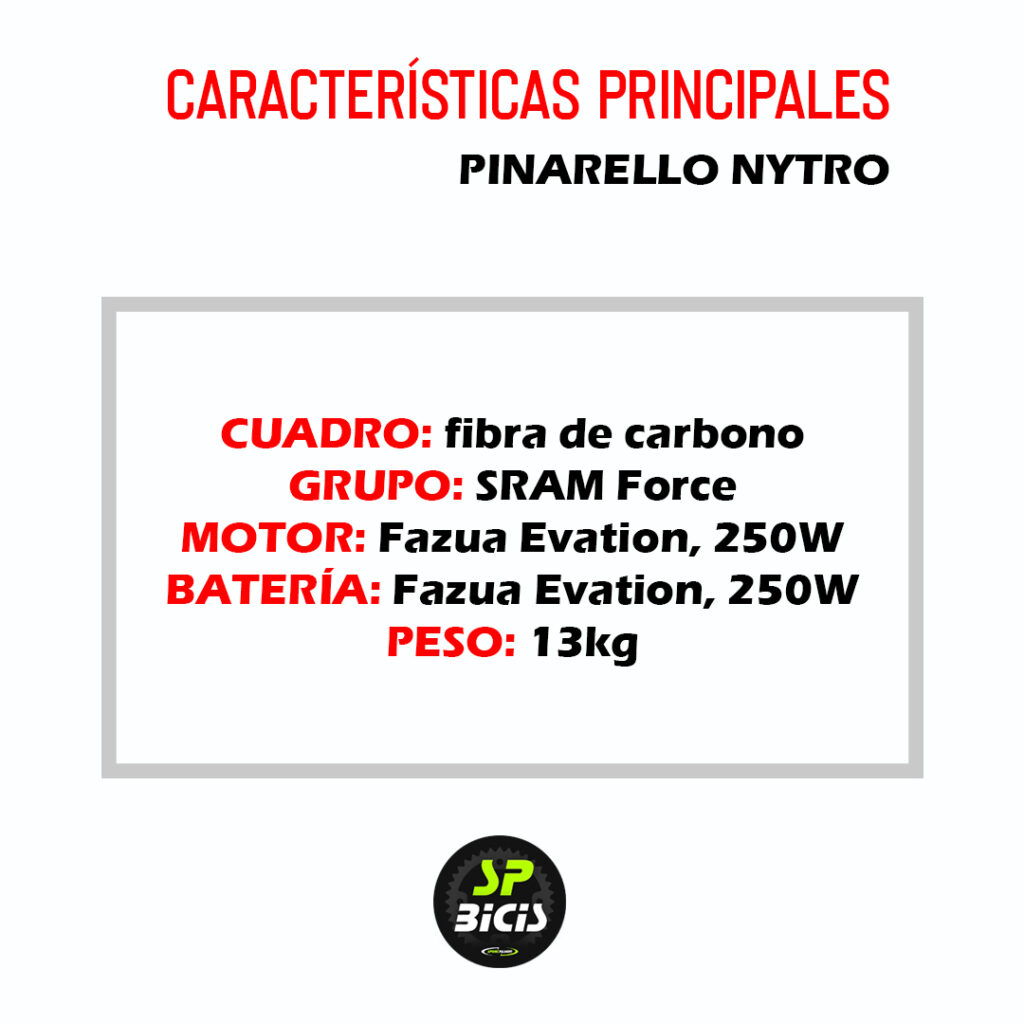 características bicicleta eléctrica Pinarello Nytro 